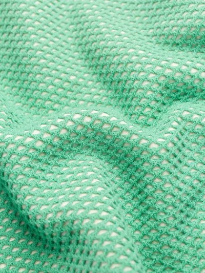 Shop Fendi Fishnet Knitted Top In Green