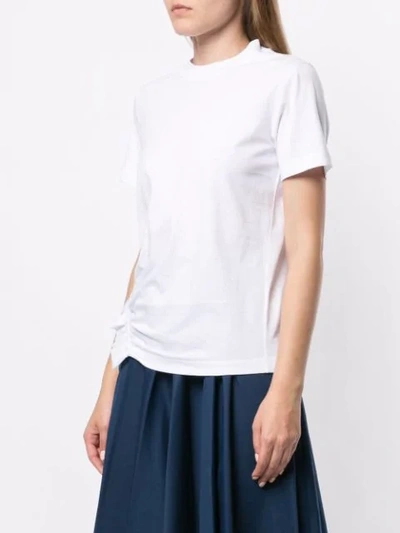 Shop Ck Calvin Klein Asymmetrical Rouche T-shirt In White