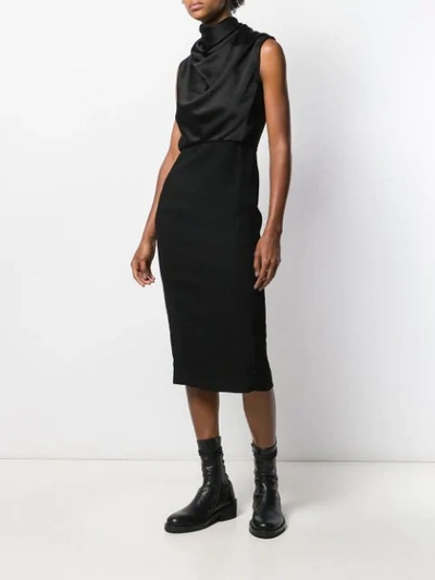 Shop Erika Cavallini Sleeveless Cowl-neck Dress In Black