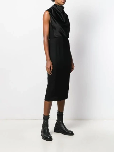 Shop Erika Cavallini Sleeveless Cowl-neck Dress In Black