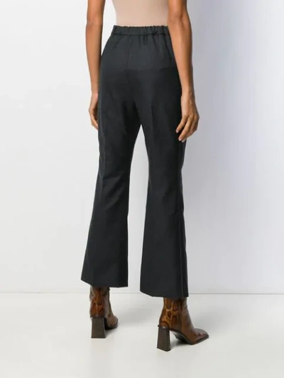 Shop Marni Kickflare Tailored Trousers In Grey