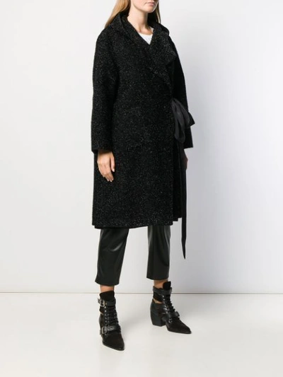 Shop Sara Lanzi Glittered Coat In Black