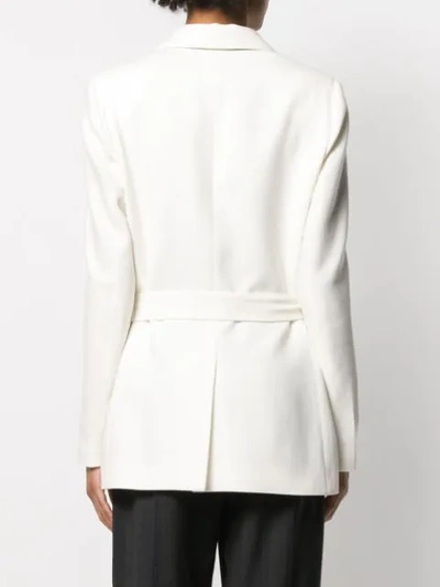 Shop Brunello Cucinelli D-ring Buckled Blazer In White