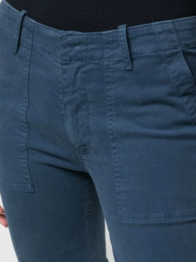 Shop Nili Lotan Plain Slim Cropped Trousers In Blue