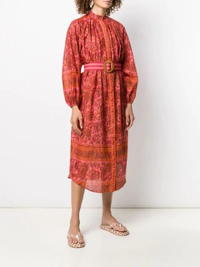 Shop Zimmermann Edie Paisley Print Shirt Dress In Orange