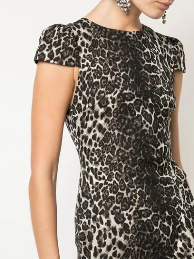 Shop Alice And Olivia Leopard Mini Dress In Black