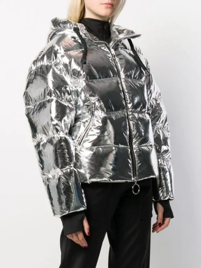 Shop Ienki Ienki Dunno Oversized Puffer Jacket In Silver