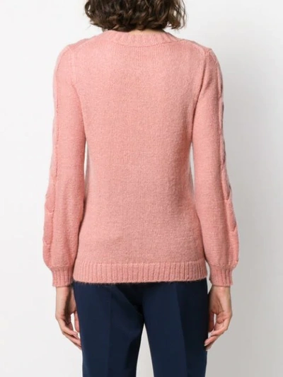 Shop Altea Cable Knit Sweater In Pink
