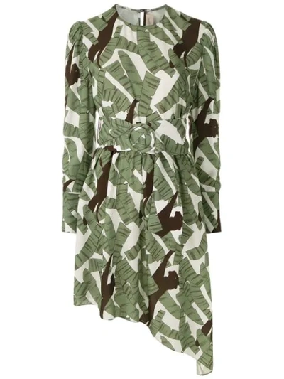 Shop Adriana Degreas Printed Short Dress In Green
