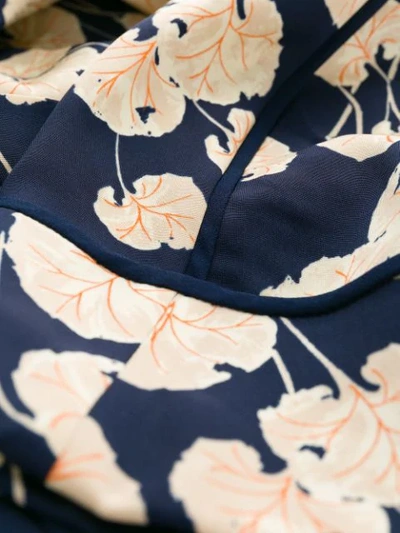 Shop Diane Von Furstenberg Dvf  Leaf Print Wrap Jacket - Blue