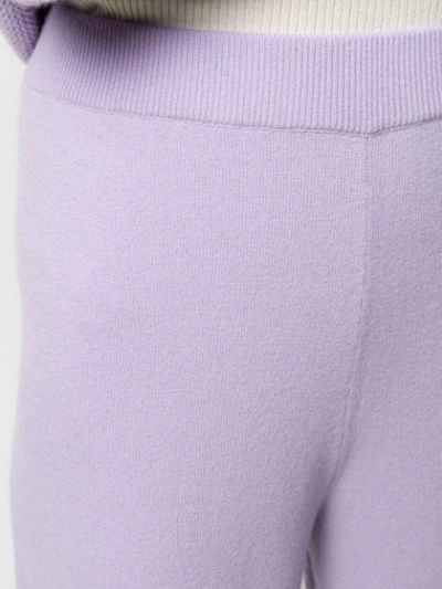 Shop Joseph Knitted Flared Trousers In Purple