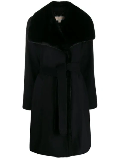 Shop Michael Michael Kors Belted Midi Coat In Black