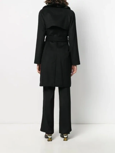 Shop Michael Michael Kors Belted Midi Coat In Black