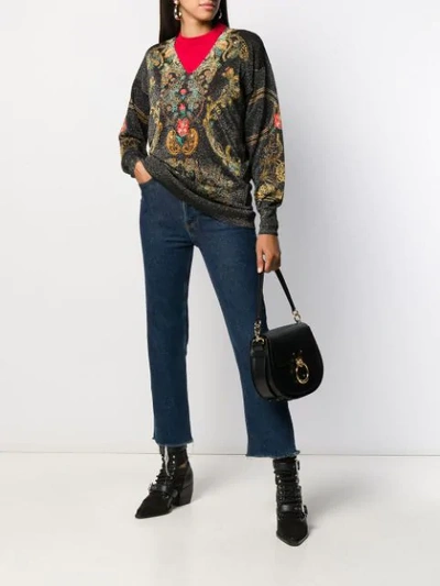 Shop Etro Metallic Threading Jumper In Black