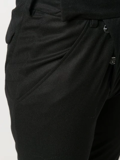 Shop Aganovich Slim-fit Tailored Trousers In Black