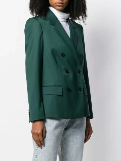 Shop Calvin Klein Double Breasted Trouser Suit - Green
