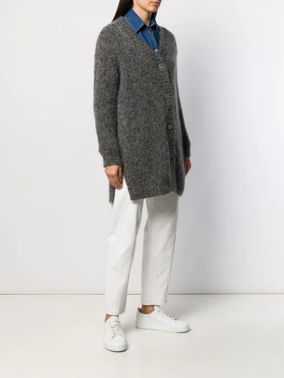 Shop Fabiana Filippi Knit Cardigan In Grey