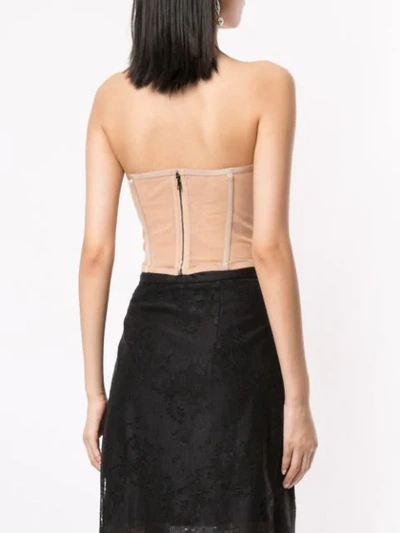 Shop Dolce & Gabbana Sheer Corset-style Top In Neutrals