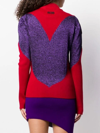 Shop Gcds Ribbed Detail Jumper In Red