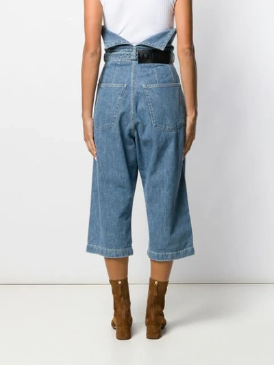 Shop Loewe Extreme High-rise Cropped Jeans In Blue