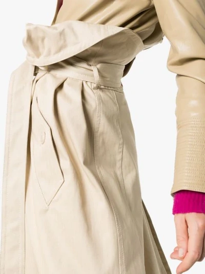 Shop Jacquemus High Waist Denim Midi Skirt In Neutrals