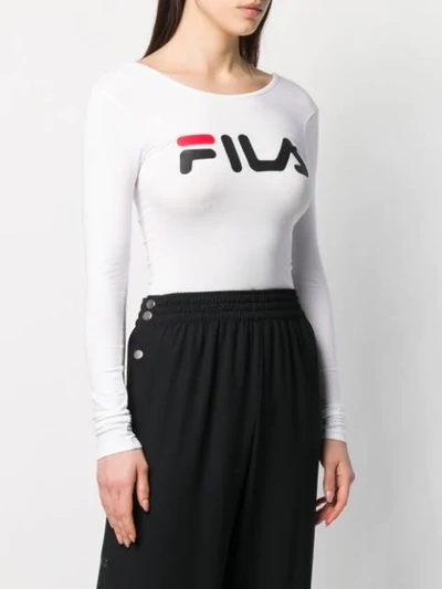 Shop Fila Logo Print Bodysuit In White