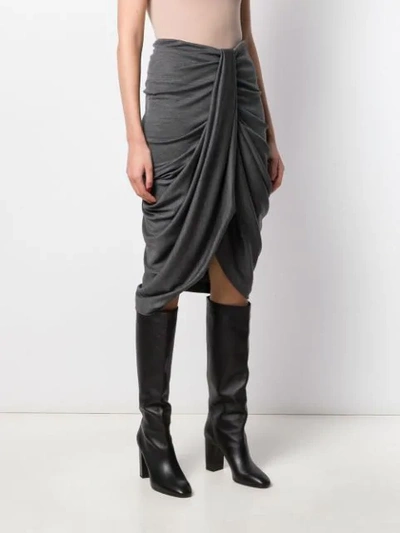 Shop Isabel Marant Datisca Draped Skirt In Grey