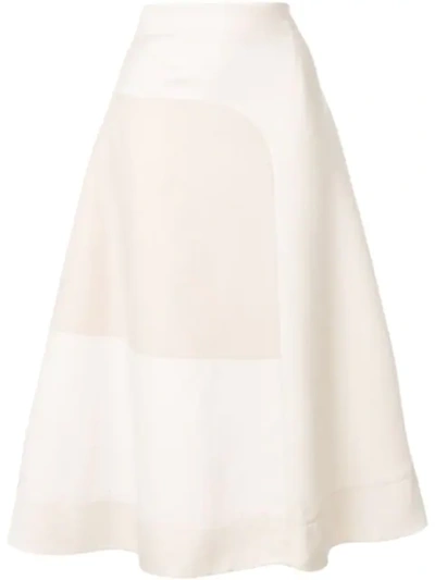 Shop Jil Sander Colour Block Skirt In White