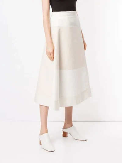 Shop Jil Sander Colour Block Skirt In White