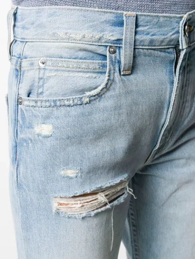 Shop Slvrlake Rider Distressed Straight-leg Jeans In Blue