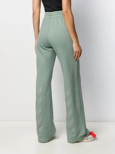 Shop Off-white Knitted Flared Trousers In Green