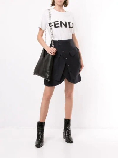 Pre-owned Fendi Logo Print T-shirt In White