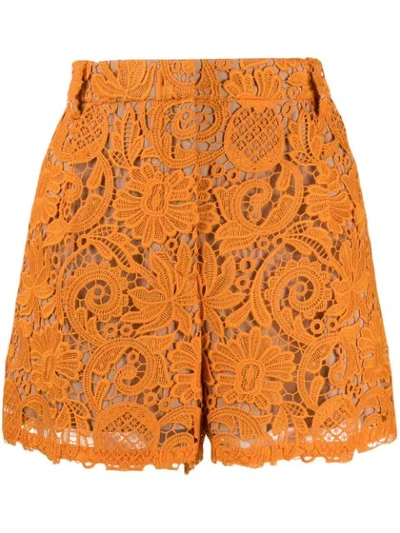 Shop N°21 Nº21 Shorts Aus Spitze - Orange