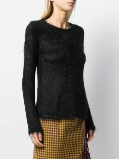 Shop Comme Des Garçons Comme Des Garçons Long-sleeve Knit Top In Black