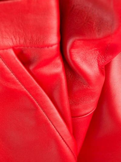 Shop Gucci Straight Leather Skirt In Red