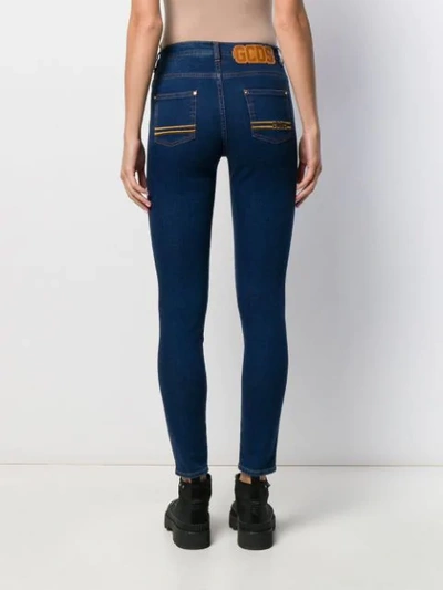 Shop Gcds High Waisted Skinny Jeans In Blue