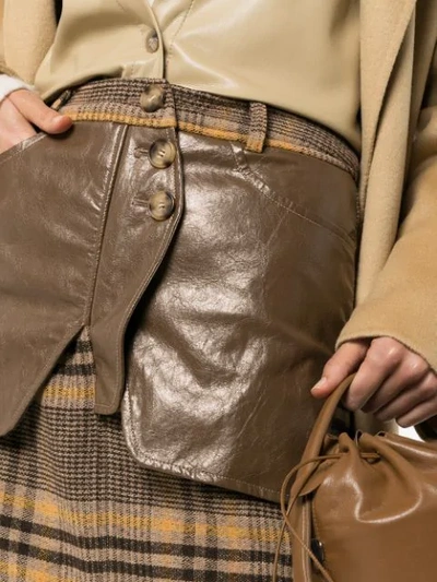 Shop Rejina Pyo High-rise Check Midi Pencil Skirt In Brown