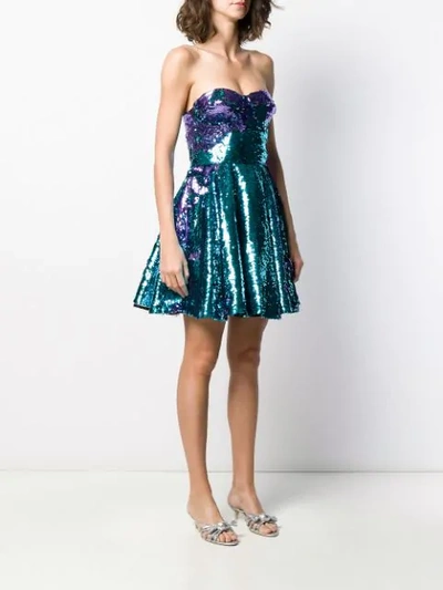 Shop Amen Sequin Embellished Flared Dress In Blue