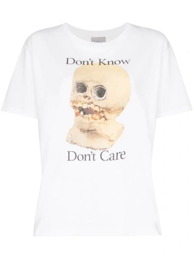 Shop Ashley Williams Don't Know Don't Care Print T-shirt In White