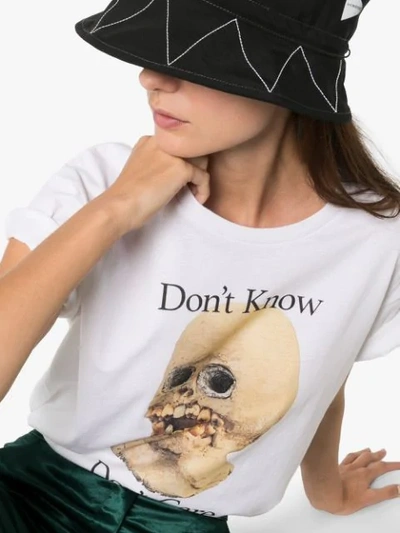 Shop Ashley Williams Don't Know Don't Care Print T-shirt In White