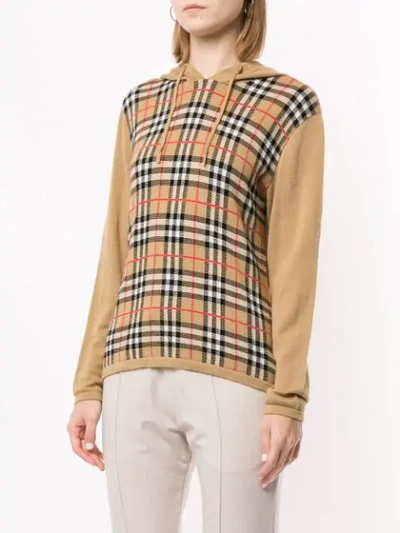 Pre-owned Burberry House Check Knitted Hoodie In Brown Etc.