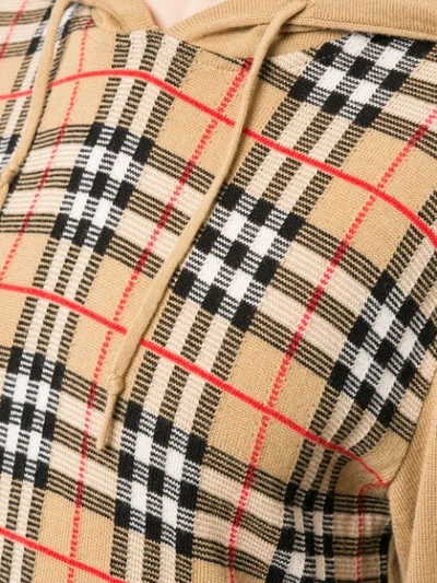 Pre-owned Burberry House Check Knitted Hoodie In Brown Etc.