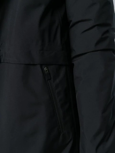 Shop Herno Mid-length Zip-up Hooded Jacket In Black