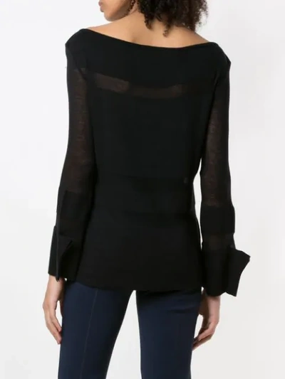 Shop Gloria Coelho Knitted Blouse In Black