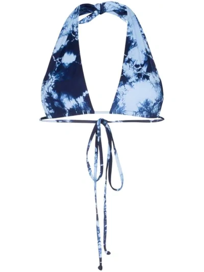 Shop Frankies Bikinis X Sofa Richie Jordan Tie-dyed Bikini Top In Blue