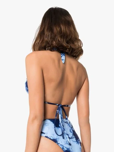 Shop Frankies Bikinis X Sofa Richie Jordan Tie-dyed Bikini Top In Blue