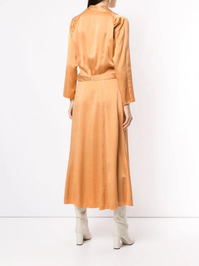 Shop Forte Forte Cloquet Silk Dress In Neutrals