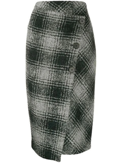 Shop Antonelli Draped Asymmetric Skirt In 991 Black Grey