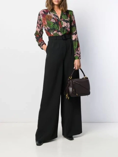 Shop Ainea High-waisted Palazzo Trousers In Black