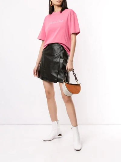 Shop Walk Of Shame Faux-leather Wrap Skirt In White